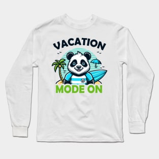 Panda Vacation Mode On Long Sleeve T-Shirt